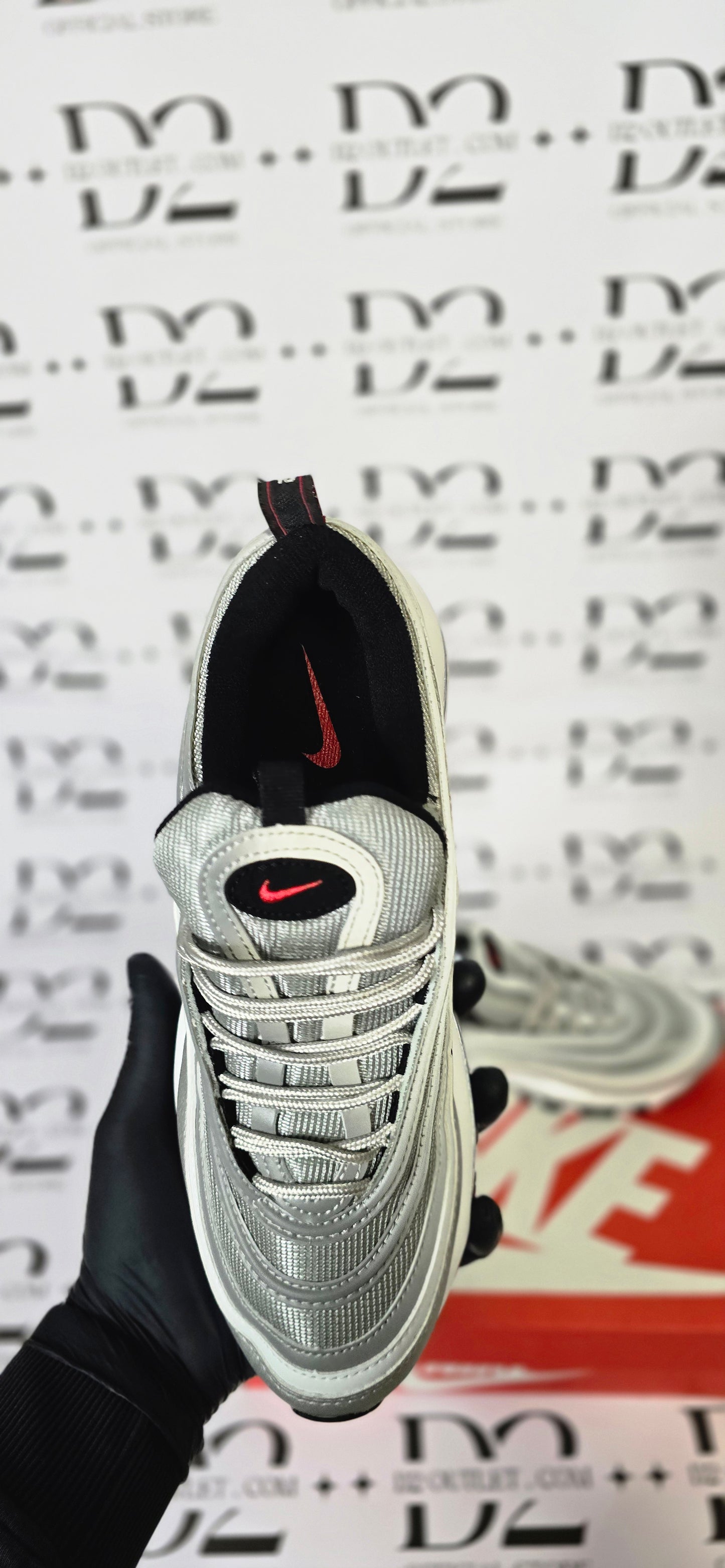 NIKE AIR MAX 97 SILVER ROSSO