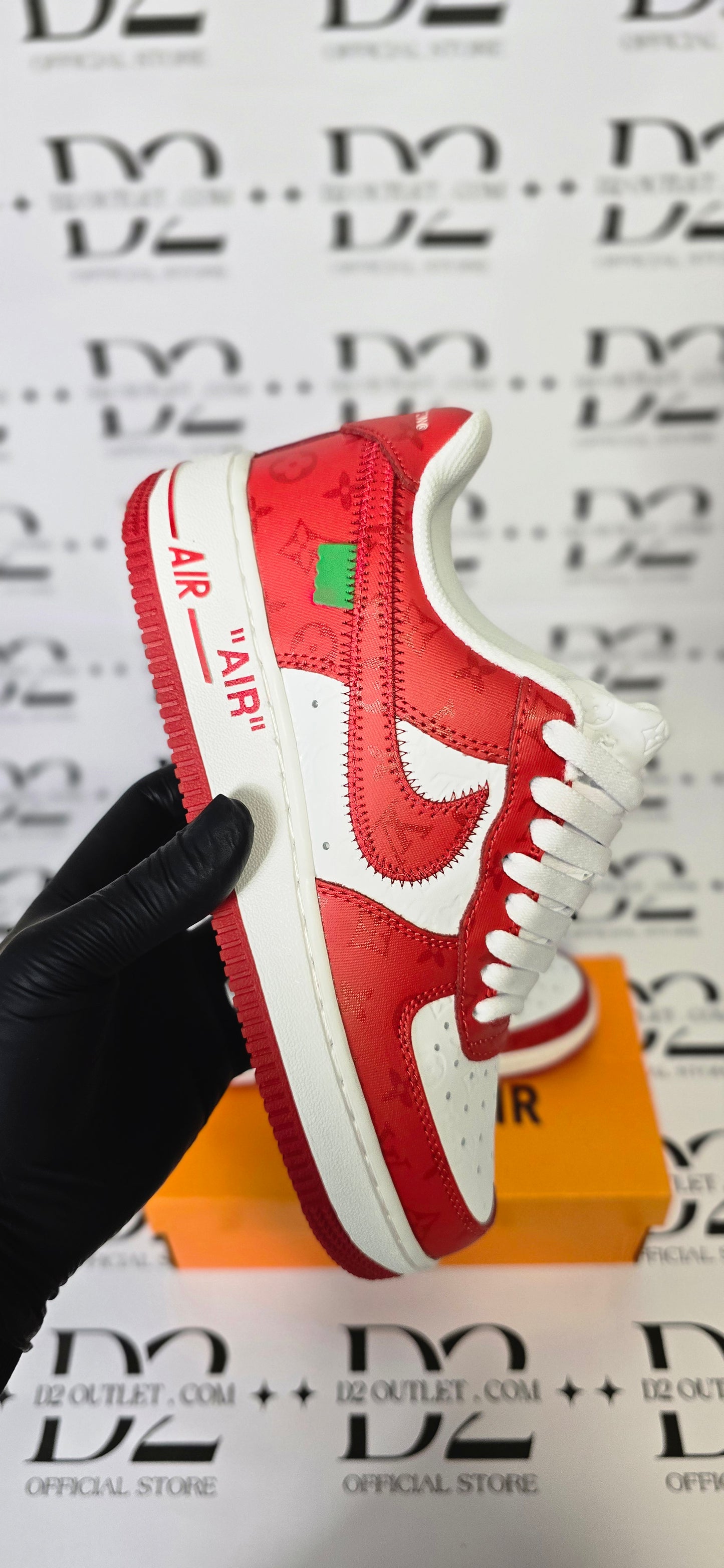 Nike AIR FORCE LOUIS VUITTON  WHITE RED