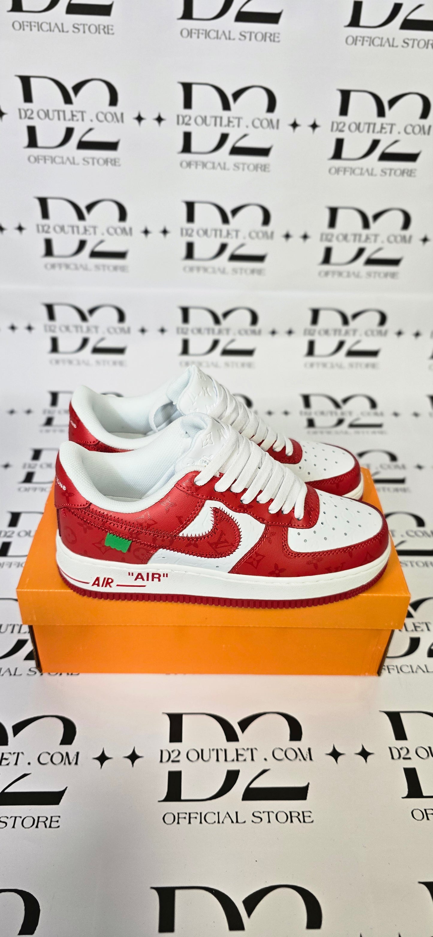 Nike AIR FORCE LOUIS VUITTON  WHITE RED